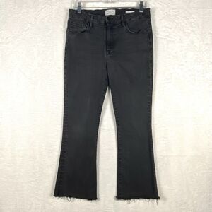 Frame Womens 31 Le Crop Mini Boot Jeans Pants Washed Black Kerry Raw Hem Flare